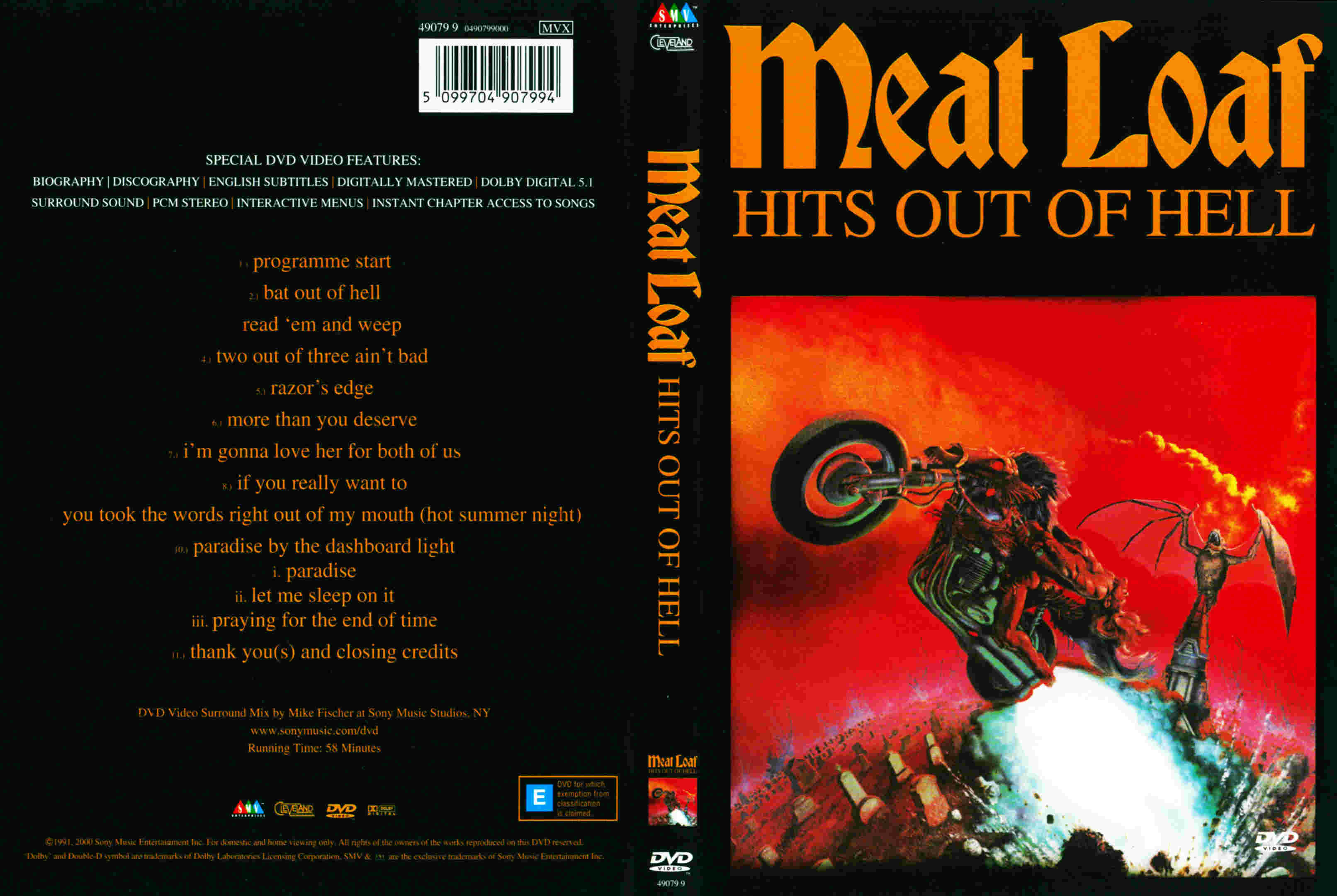 Meat Loaf Hits Out Of Hell : Front